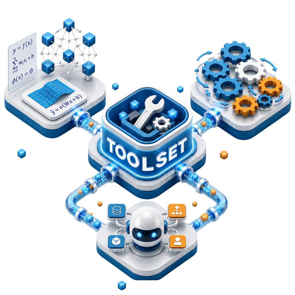 Toolset — neural networks, gears and automation feeding an AI toolbox